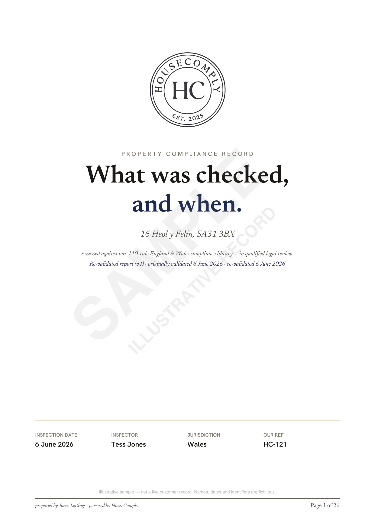Preview: property compliance report sample