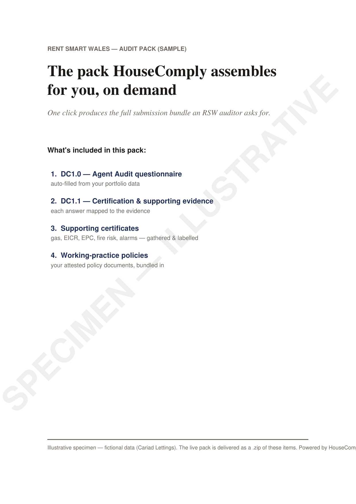 Preview: Rent Smart Wales audit pack sample